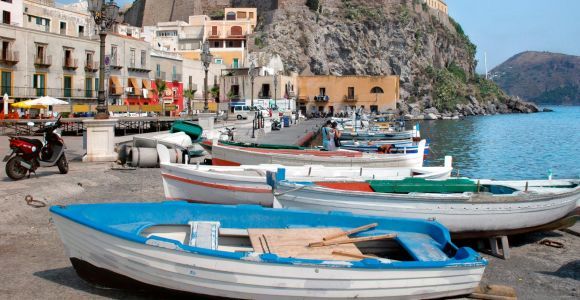 Desde Taormina: Excursión a las Eolias en minicrucero por Lipari y Vulcano