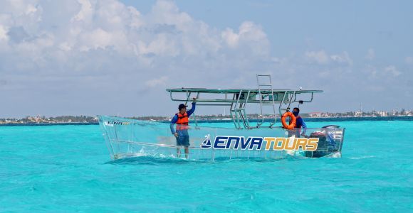 Cancún: przezroczysta wycieczka łodzią po lagunie Nichupté z napojami