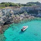 Otranto: Inflatable Boat Tour along the Salento Coast with Swimming Stops and Aperitif