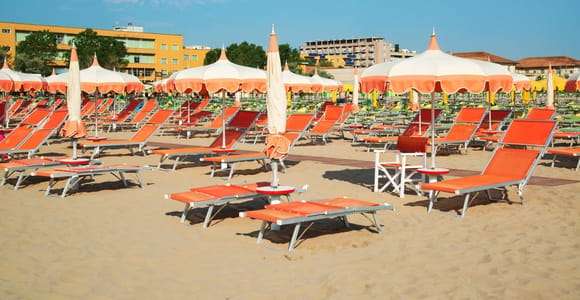 Riccione: Beach Umbrella and Lounge Chairs at Beach 209