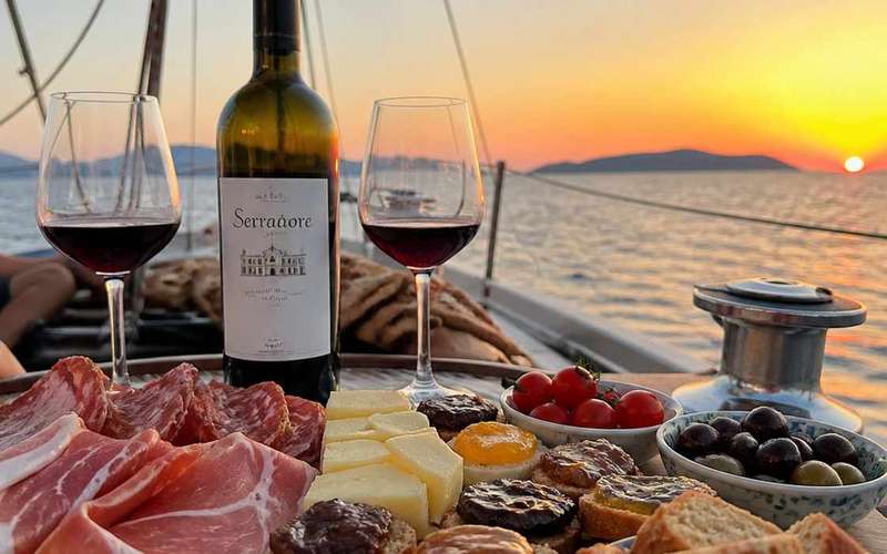 Elba Island Sea Community: Sunset Gathering on a Sailboat