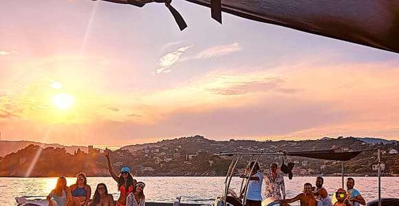 Coucher de soleil sur le bateau