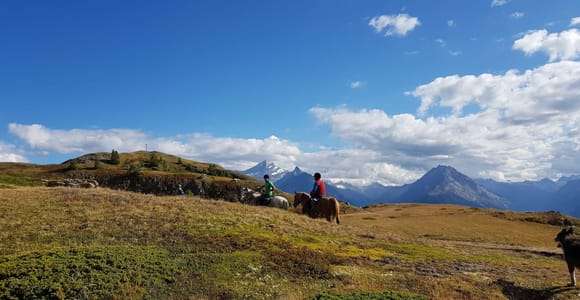 Saint-Pierre - Vetan: Paseo guiado a caballo por las montañas alpinas