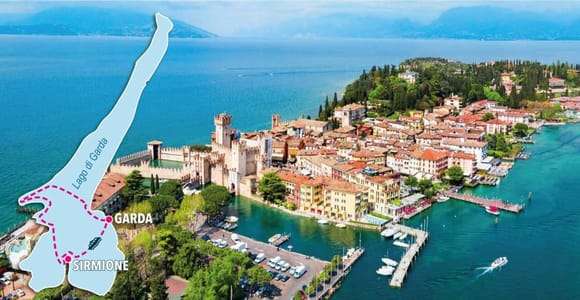 Grand tour en bateau sur le lac (arrêt à Sirmione et Garda + apéritif)