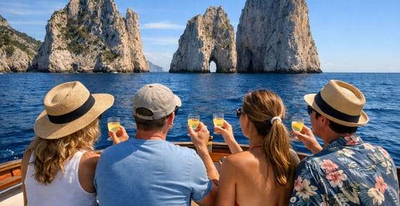 Capri: tour en barco con baño, limoncello y merienda