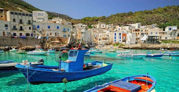 Desde el centro de Palermo Favignana y Levanzo Tour en barco