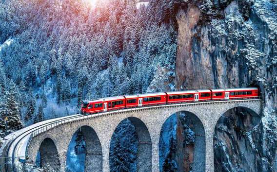Bernina-trein vanuit Milaan: Alp Grüm en St. Moritz