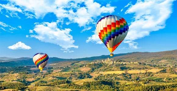 Vuelo en globo aerostático en la Toscana