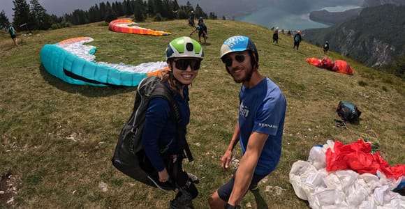 Paragliding on Lake Molveno