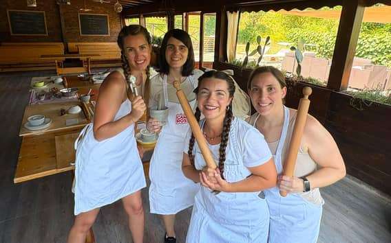 Piadina kookles op een boerderij in Romagna