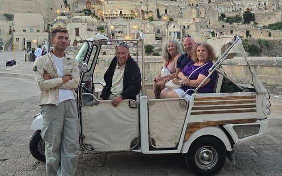 Ape Calessino tour Matera langs Sassi, Piano en Civita
