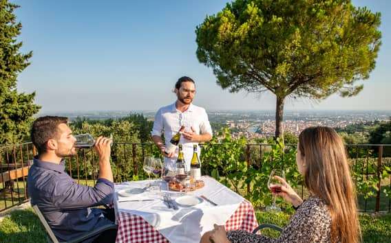 Cata de vinos ecológicos en una granja de Verona