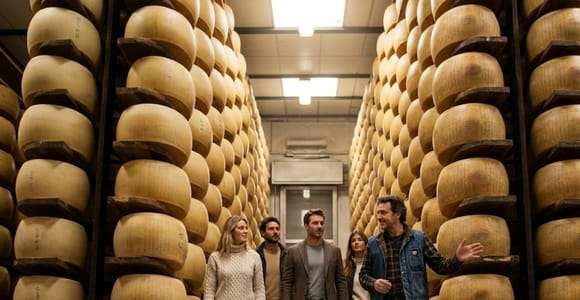 Parmesan Wheels near Parma: Tasting & Factory Tour