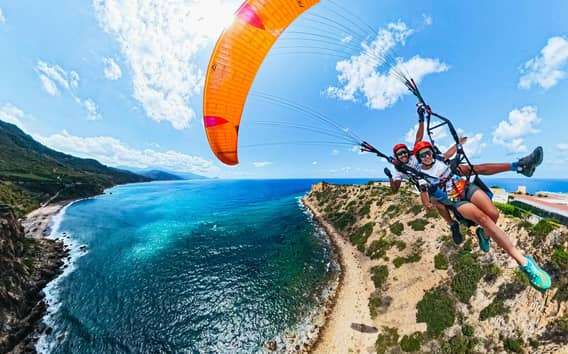 Gleitschirm Tandemflug Palermo mit italienischem Meister